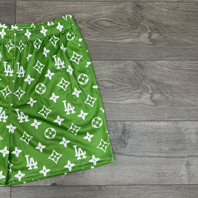 GREEN LA MESH SHORTS-8676