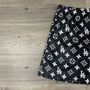 BLACK LA MESH SHORTS-8670