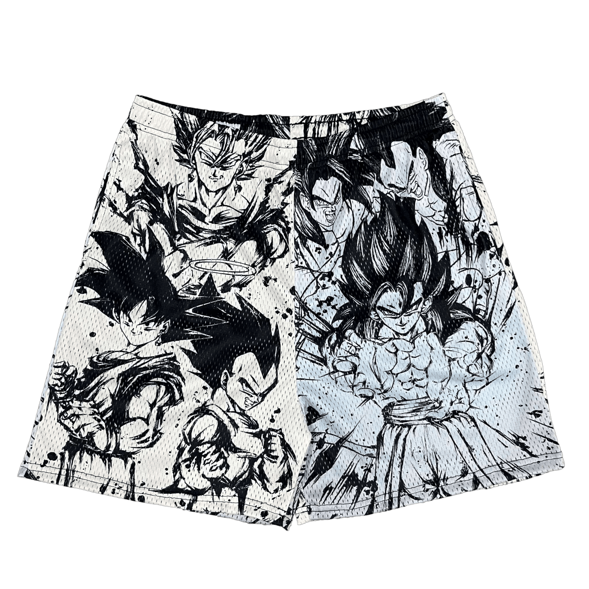 BLACK&WHITE GOKU MESH SHORTS-8665