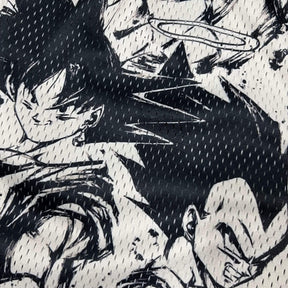 BLACK&WHITE GOKU MESH SHORTS-8665