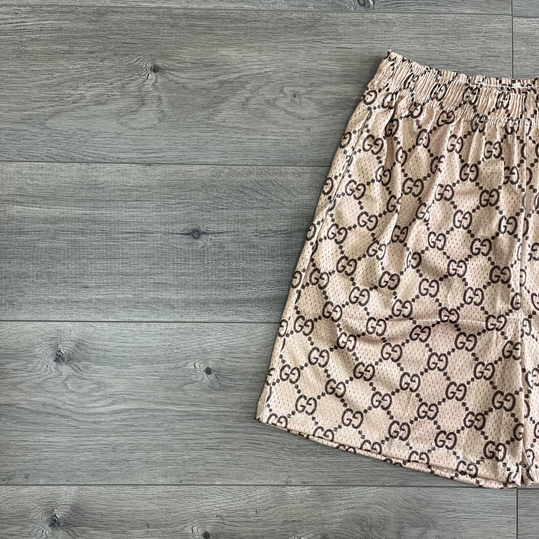 KHAKI GU MESH SHORTS-8717