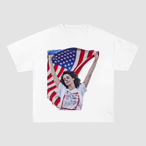 LANA DEL REY AMERICAN FLAG OVERSIZED HEAVYWEIGHT COTTON TEE-60057
