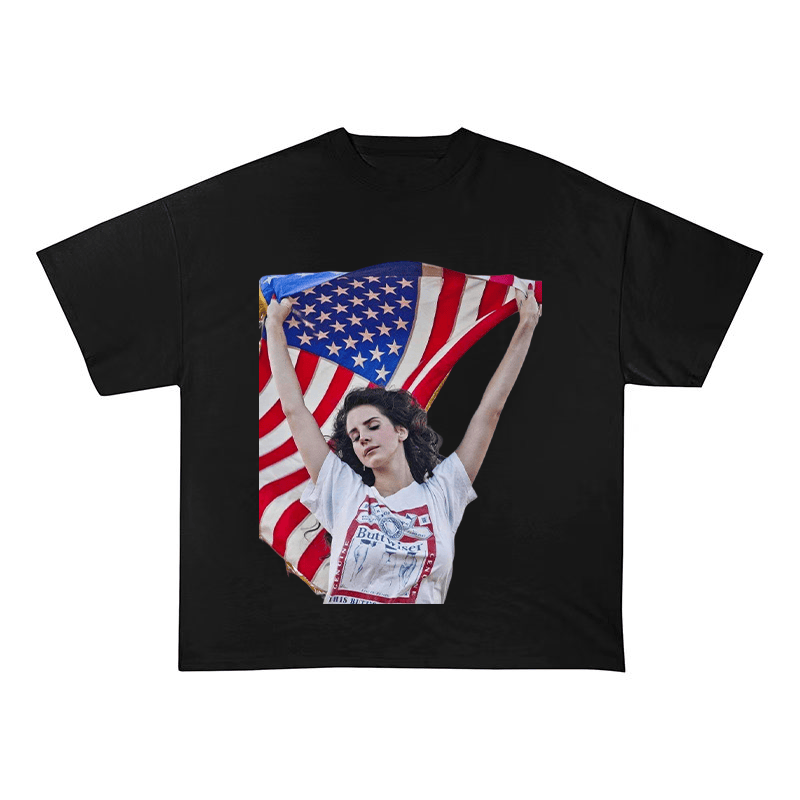 LANA DEL REY AMERICAN FLAG OVERSIZED HEAVYWEIGHT COTTON TEE-60057