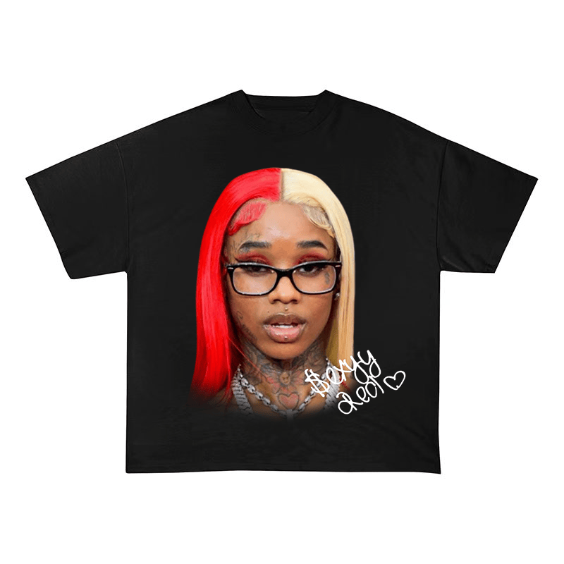 SEXYY RED SIGNATURE HAIR OVERSIZED HEAVYWEIGHT COTTON TEE-60040