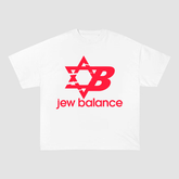 JEW BALANCE MEME OVERSIZED HEAVYWEIGHT COTTON TEE-60048