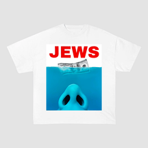 JEWS NOSE AND MONEY GRAPHIC TEE- SHOCK HUMOR STATEMENT STREETWEAR - OFFENSIVE SATIRE CULTURAL CONTROVERSY  OVERSIZED HEAVYWEIGHT COTTON TEES-60055