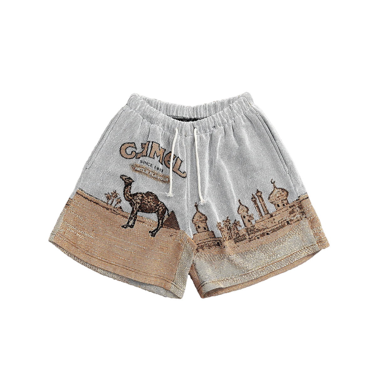 CAMEL TAPESTRY SHORTS