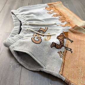 CAMEL TAPESTRY SHORTS