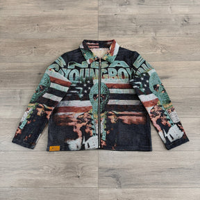 GREEN YOUNGBOY TAPESTRY JACKET