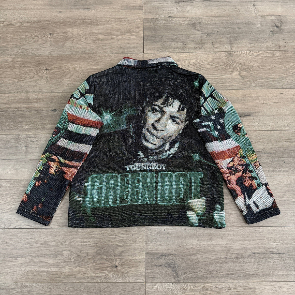 GREEN YOUNGBOY TAPESTRY JACKET