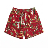 RED COWGIRL TAPESTRY SHORTS