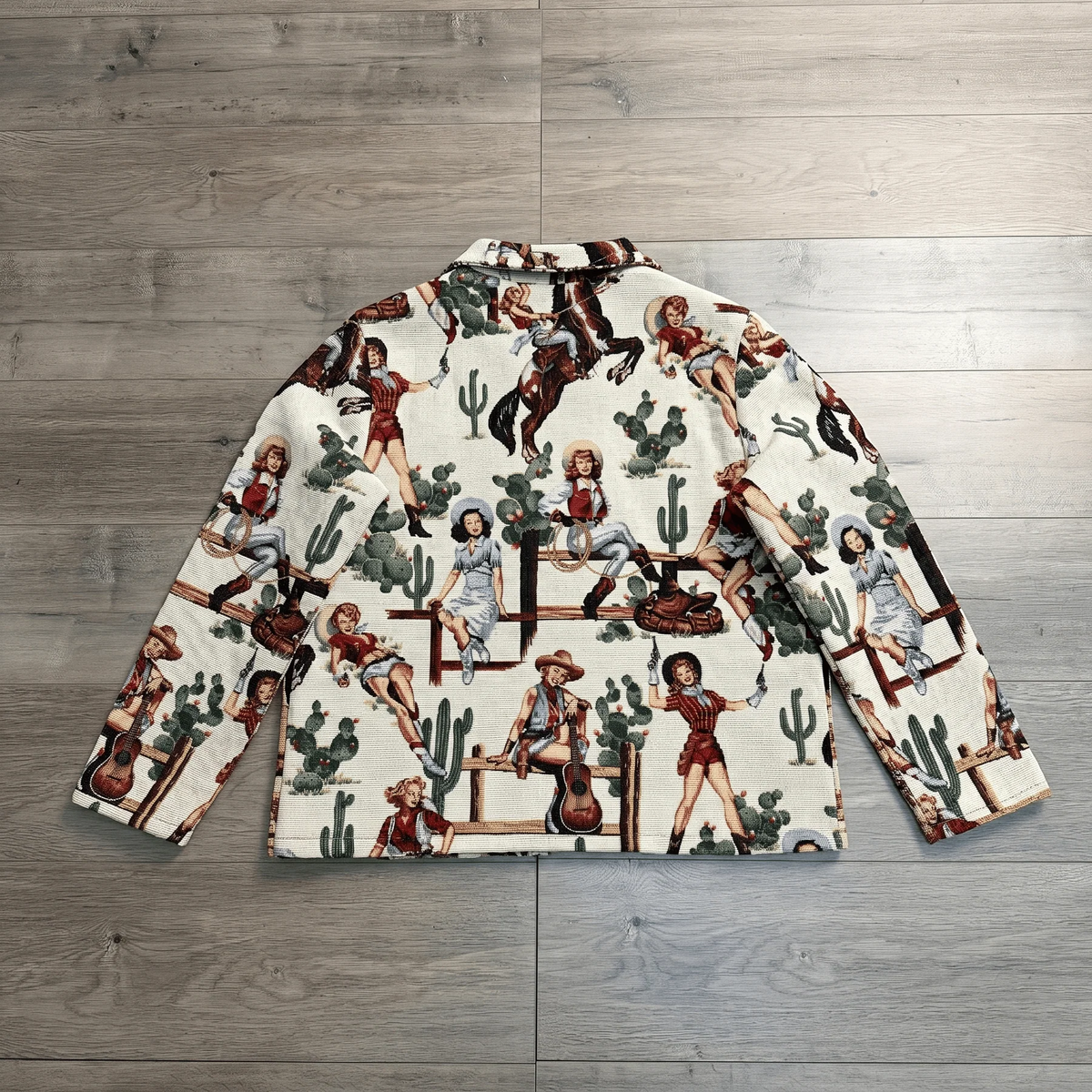 WHITE COWGIRL TAPESTRY JACKET
