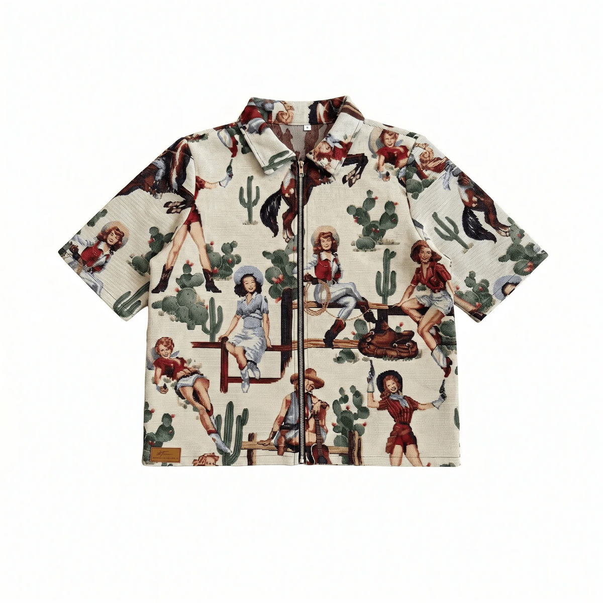 WHITE COWGIRL TAPESTRY TEE