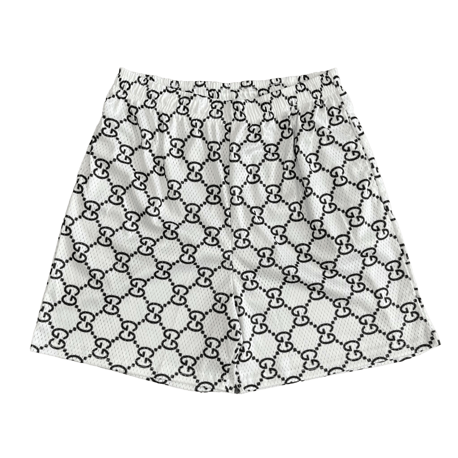 WHITE GU MESH SHORTS-8713