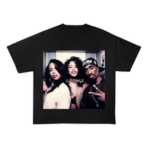 RDMCLOTHINGART S / BLACK TEE tapestry hoodie 90s Legends Aaliyah Selena Tupac Oversized Heavyweight Cotton Tee-60016 | Retro R&B Hip Hop Merch