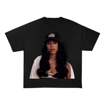 RDMCLOTHINGART S / BLACK TEE tapestry hoodie AALIYAH OVERSIZED HEAVYWEIGHT COTTON TEE-60023