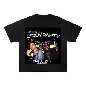 RDMCLOTHINGART S / BLACK TEE tapestry hoodie DIDDY PARTY HIP HOP ARTIST OVERSIZED HEAVYWEIGHT COTTON TEE-60031