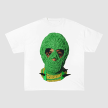 RDMCLOTHINGART S / WHITE TEE tapestry hoodie Kanye West Donda Green Balaclava Portrait Oversized Heavyweight Cotton Tee-60020