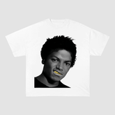 RDMCLOTHINGART S / WHITE TEE tapestry hoodie Webbie Gold Teeth Portrait Oversized Heavyweight Cotton Tee-60018 | Southern Hip Hop Rap Fan Merch