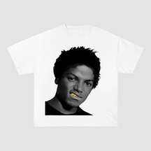 RDMCLOTHINGART S / WHITE TEE tapestry hoodie Webbie Gold Teeth Portrait Oversized Heavyweight Cotton Tee-60018 | Southern Hip Hop Rap Fan Merch