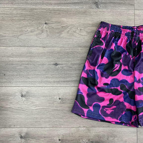 DARK PURPLE CAMO MESH SHORTS-8723 - RDMCLOTHINGART