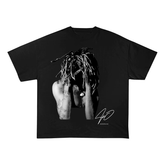 RDMCLOTHINGART tapestry hoodie Juice WRLD Portrait Oversized Heavyweight Cotton Tee-60011 | Emo Rap Hip Hop Fan Merch
