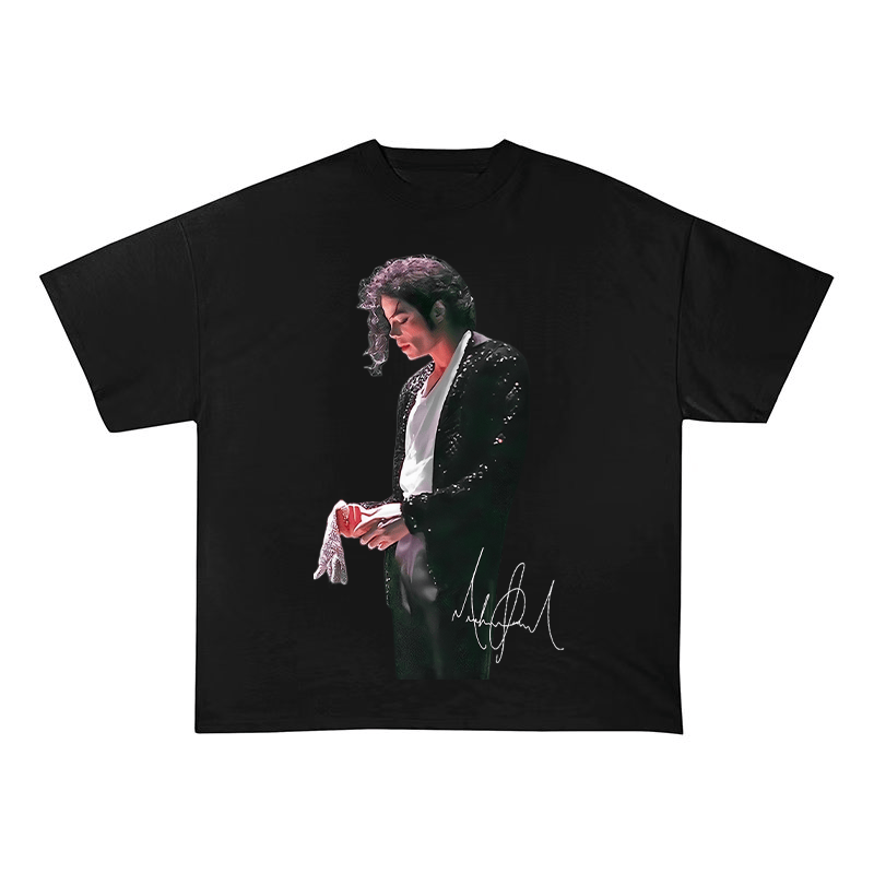 RDMCLOTHINGART tapestry hoodie MICHAEL JACKSON BILLIE JEAN STAGE OVERSIZED HEAVYWEIGHT COTTON TEE-60028