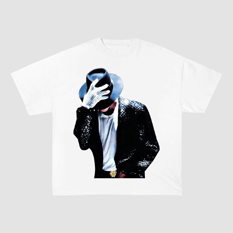 RDMCLOTHINGART tapestry hoodie Michael Jackson Classic Stage Portrait Oversized Heavyweight Cotton Tee-6009
