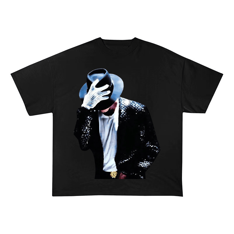 RDMCLOTHINGART tapestry hoodie Michael Jackson Classic Stage Portrait Oversized Heavyweight Cotton Tee-6009