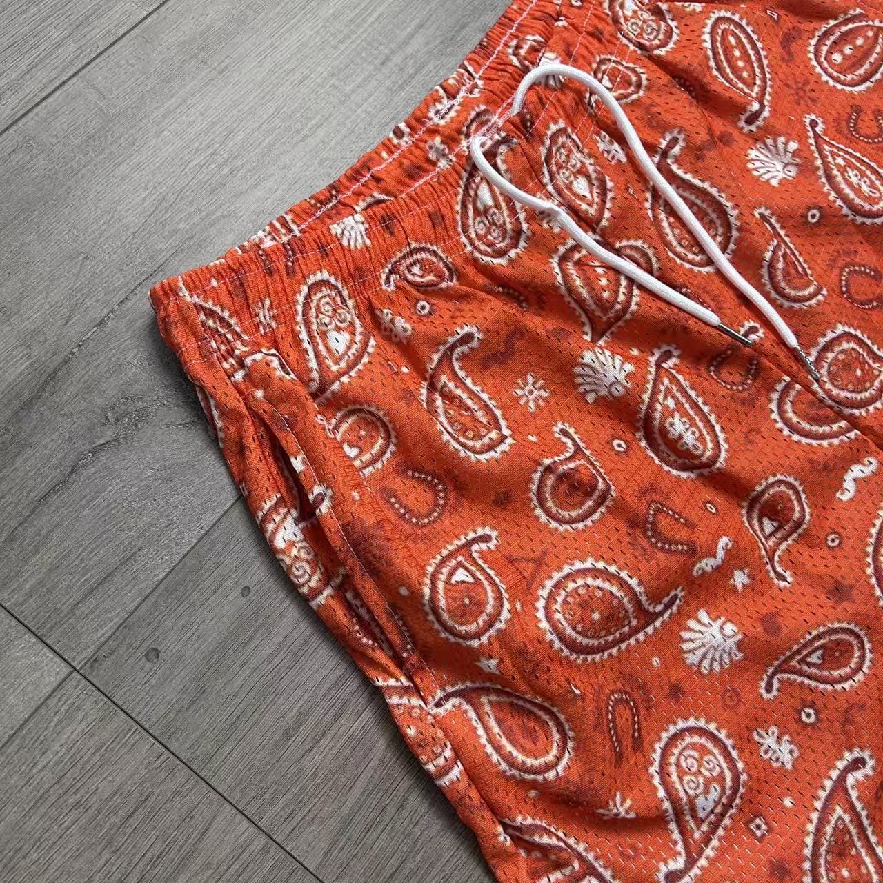 RDMCLOTHINGART tapestry hoodie ORANGE PAISLEY-8797