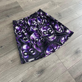 PURPLE SKULL MESH SHORTS-8735 - RDMCLOTHINGART