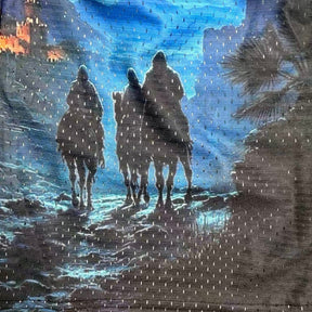 RDMCLOTHINGART tapestry hoodie THREE WISE MEN-8764