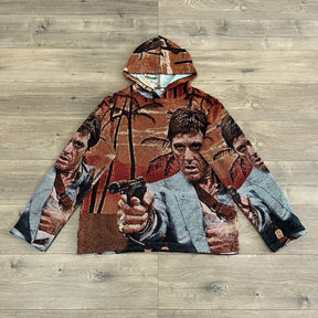 RDMCLOTHINGART tapestry hoodie TONY MONTANA TAPESTRY HOODIE