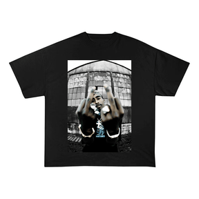 RDMCLOTHINGART tapestry hoodie Tupac Shakur Portrait Oversized Heavyweight Cotton Tee-60015 | 90s Hip Hop Rap Fan Merch