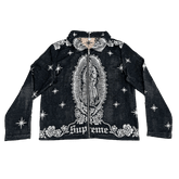 RDMCLOTHINGART tapestry hoodie VIRGENCITA BLACK TAPESTRY JACKET